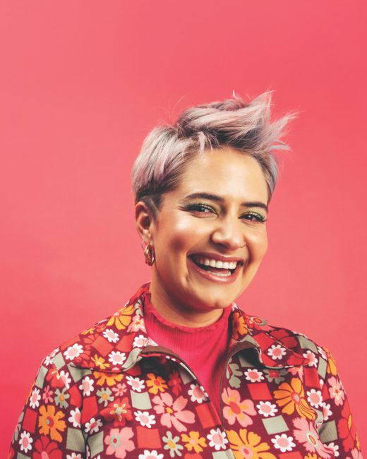Woman in studio smiling